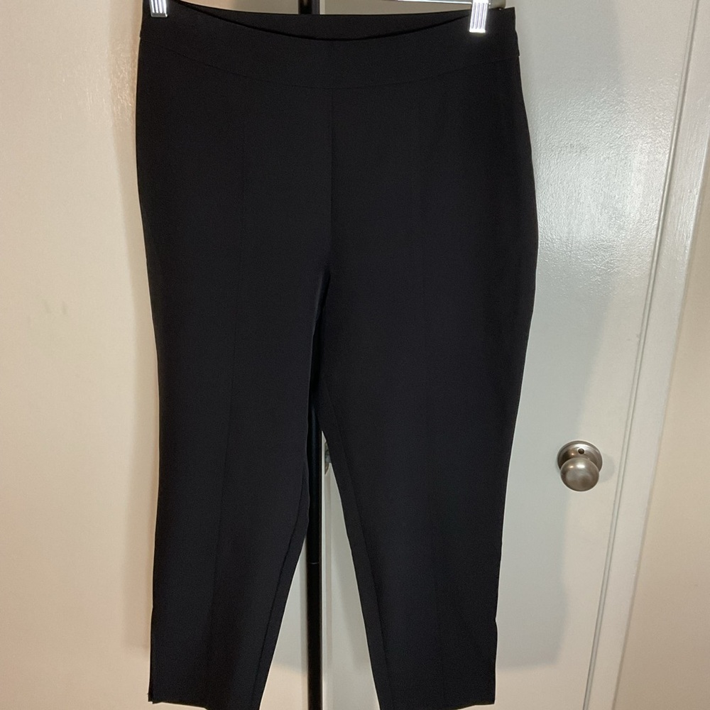 INC International Concepts Black Skinny Ankle Pants 10 Side Zip Work Trousers